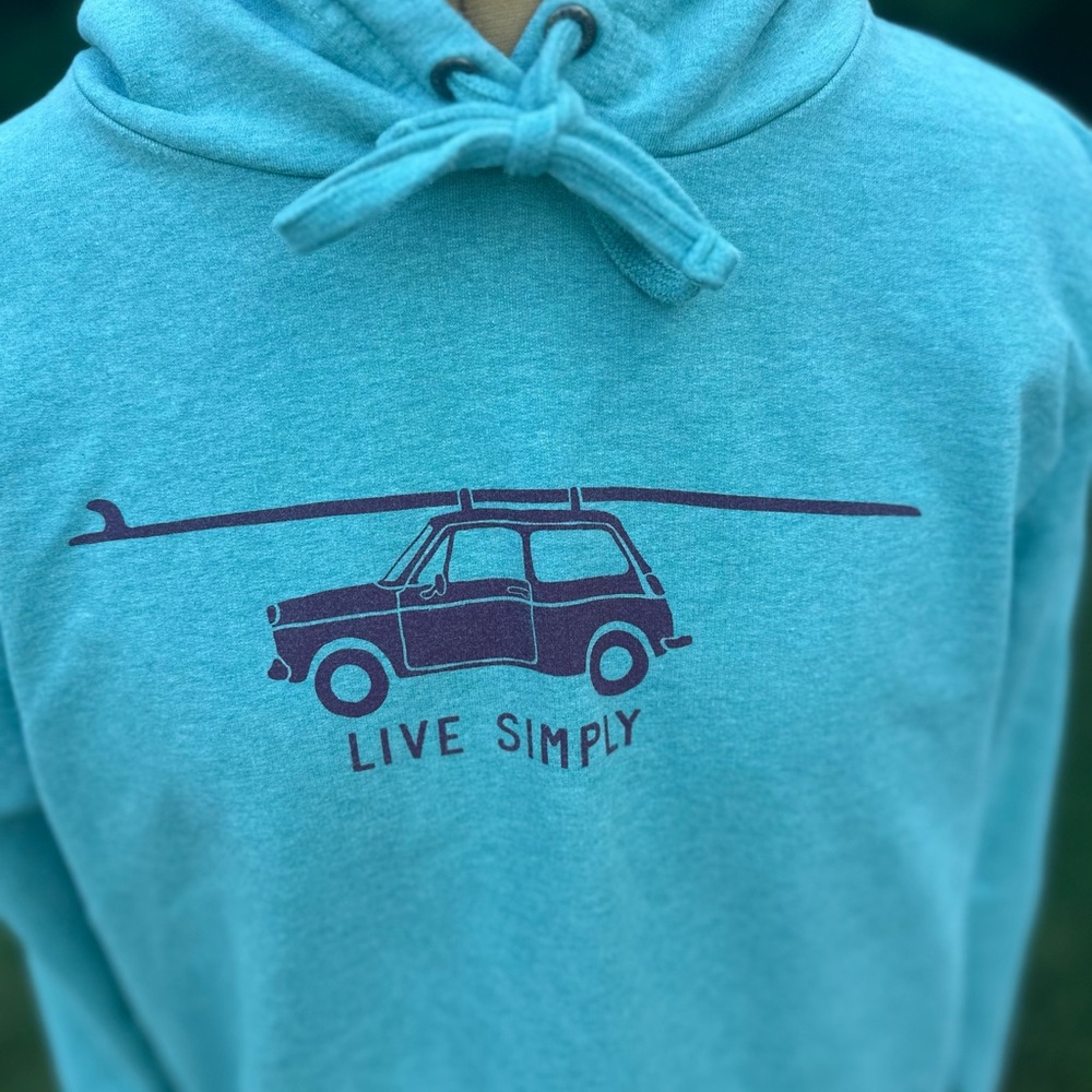 Patagonia hoodie. Live Simply. Surf. Surfboard. Patagonia sweatshirt. Size large - Picture 4 of 6